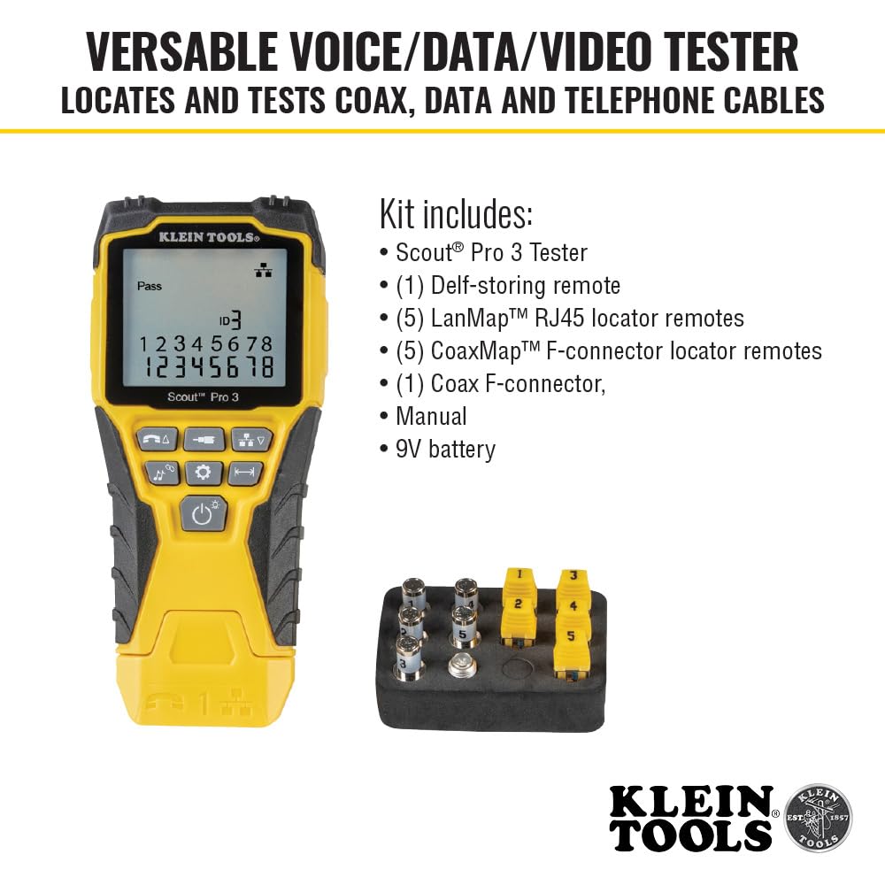 Klein Tools VDV501-851 length measurement assists distance-aware wiring