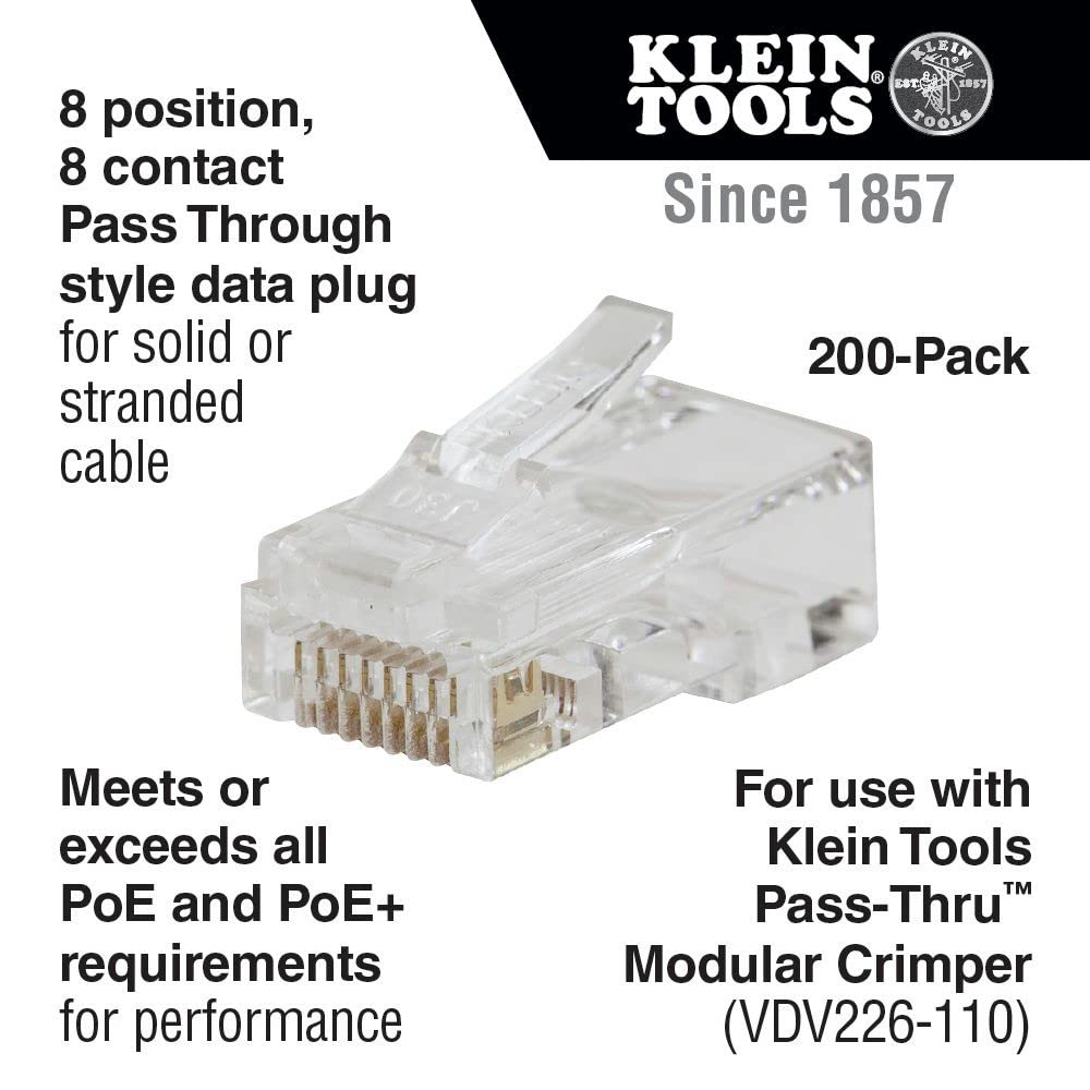 Gold-plated contacts detail on Klein VDV826-763 for durable signal