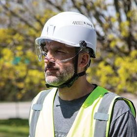 Klein Tools VISORCLR scratch-resistant lens endures rough job sites