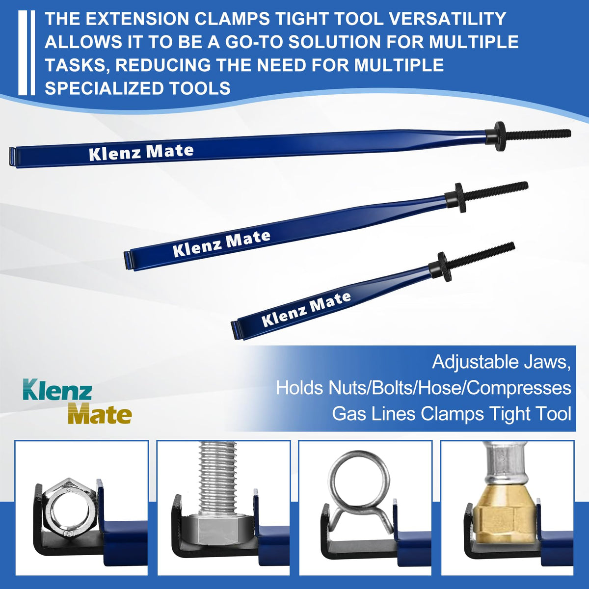 KlenzMate extension clamp 14.76 inches delivering broad reach.