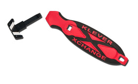 Klever Kutter handles thick cardboard, stretch wrap, and shrink wrap safely.