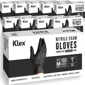 Klex nitrile exam gloves box of 100 for easy dispensing in busy settings.