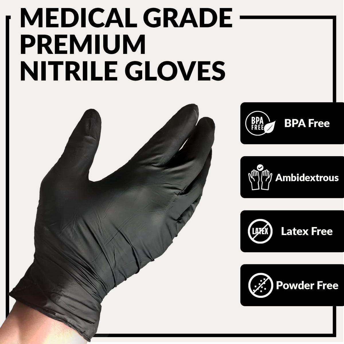 Klex nitrile powder-free gloves emphasizing hypoallergenic comfort for sensitive users
