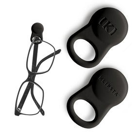 KLIPSTA SPEX clips attached to clothing for quick access and reduced eyewear loss.