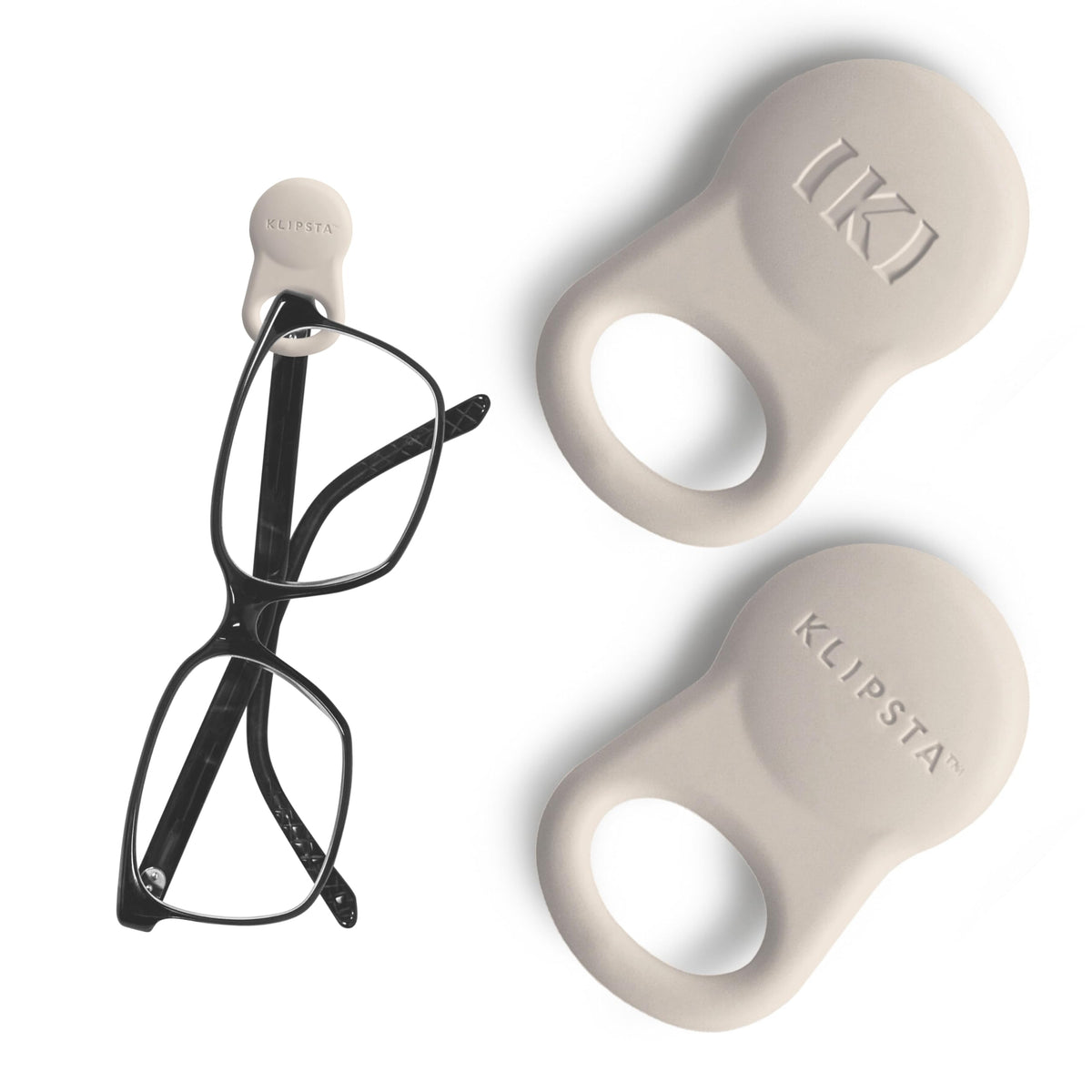 KLIPSTA SPEX Stone magnetic glasses clip attached to clothing for secure storage