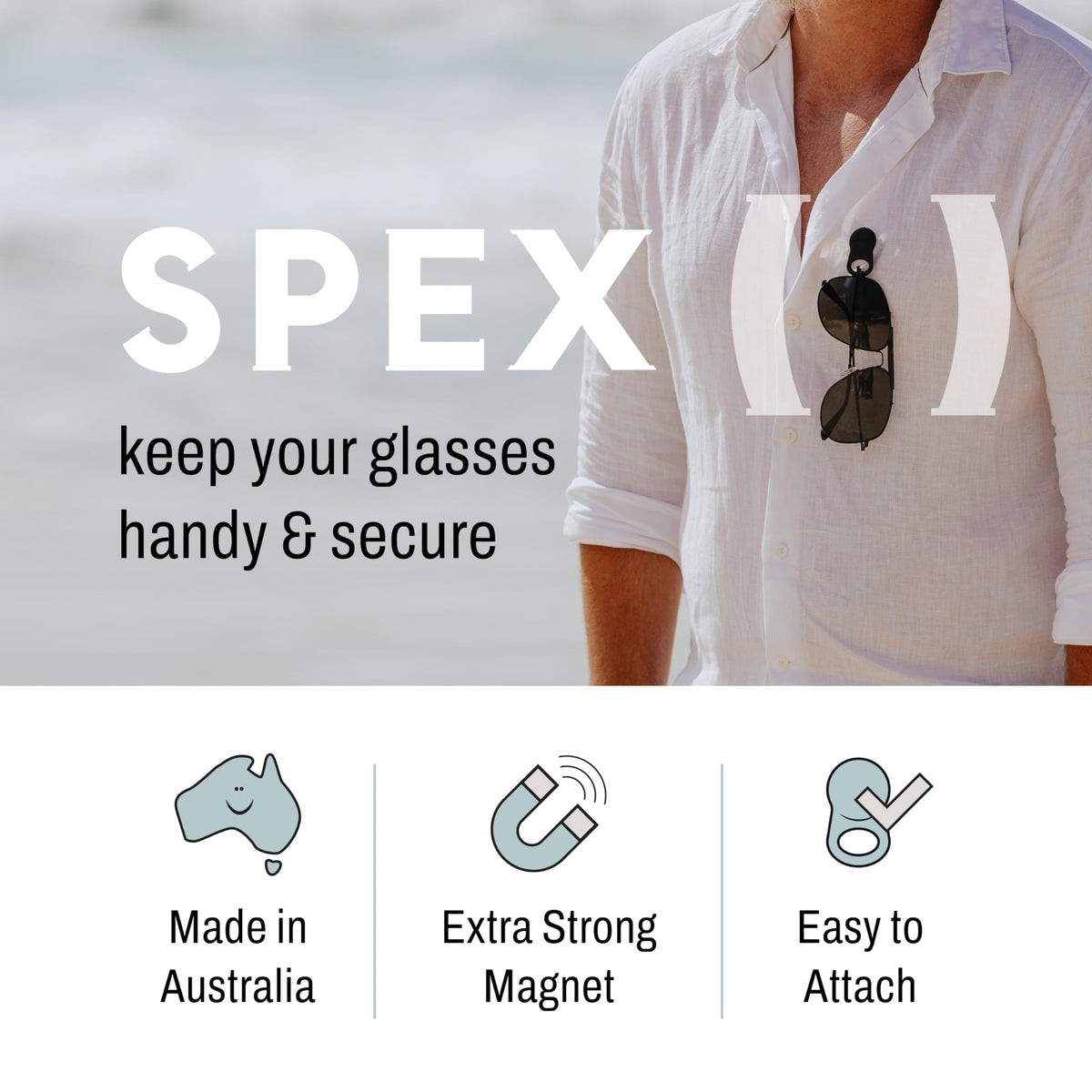 KLIPSTA SPEX clip with sleek low-profile design staying discreet