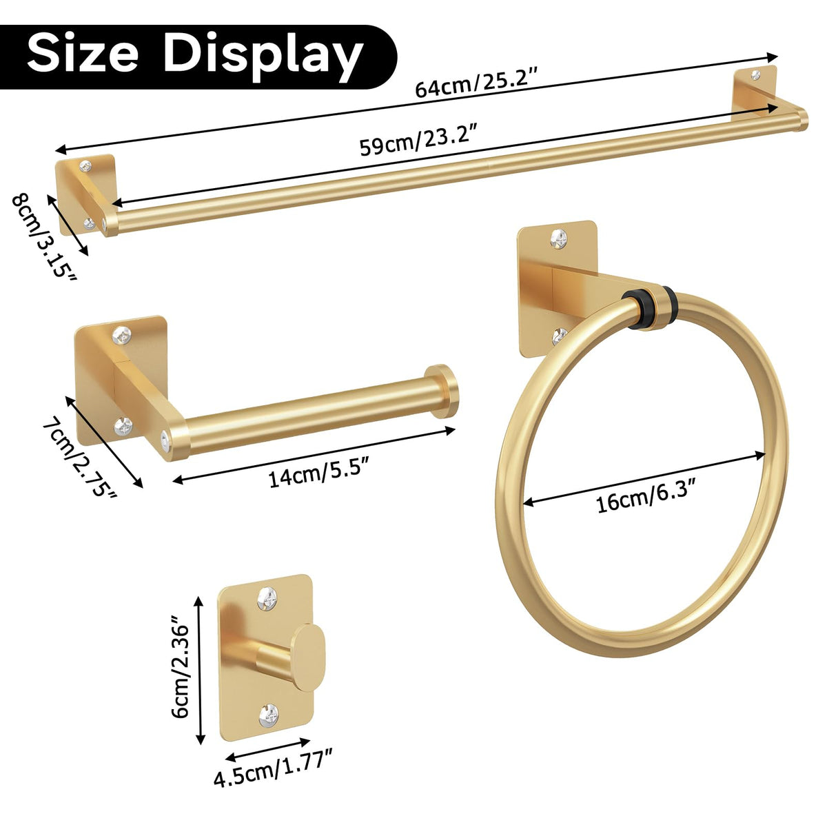 KLJKPA gold bathroom hardware enhances daily routines with easy access.