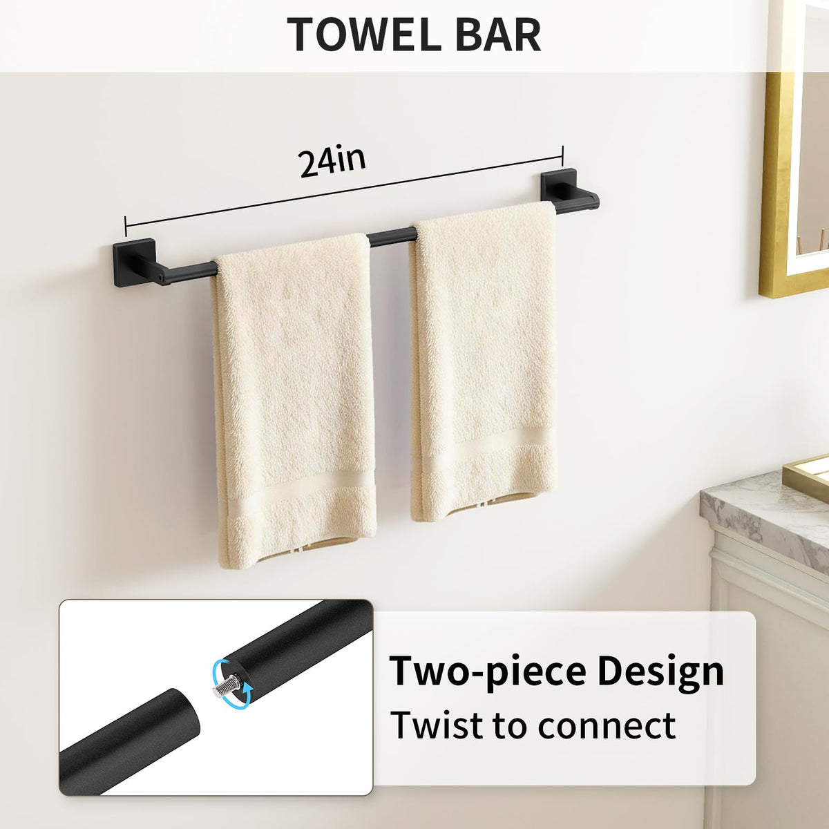 KLJKPA Toilet paper holder in matte black for tidy bathroom essentials.