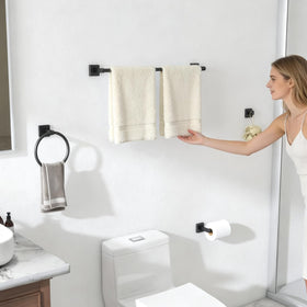 KLJKPA Towel ring in matte black for easy hand towel access.