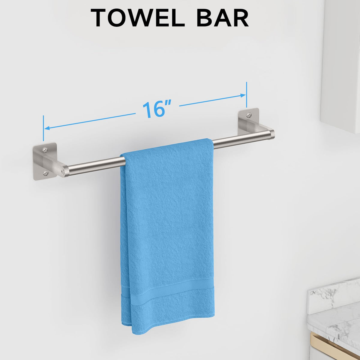 KLJKPA brushed nickel towel ring keeps hand towels tidy and reachable.