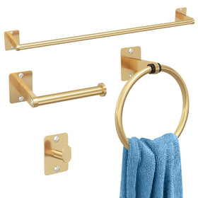 KLJKPA gold bathroom towel bar adds a sleek focal point and convenient drying space.