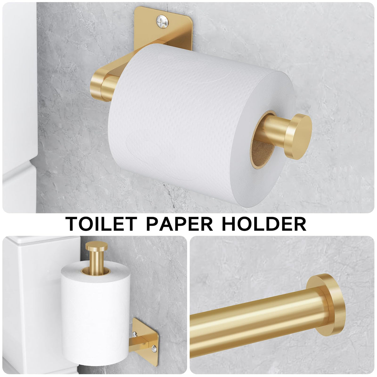 KLJKPA gold robe towel hook provides sturdy hanging space for robes and accessories.