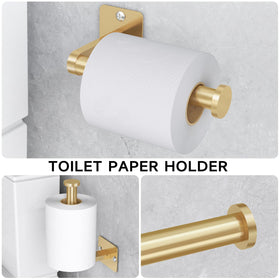 KLJKPA gold robe towel hook provides sturdy hanging space for robes and accessories.