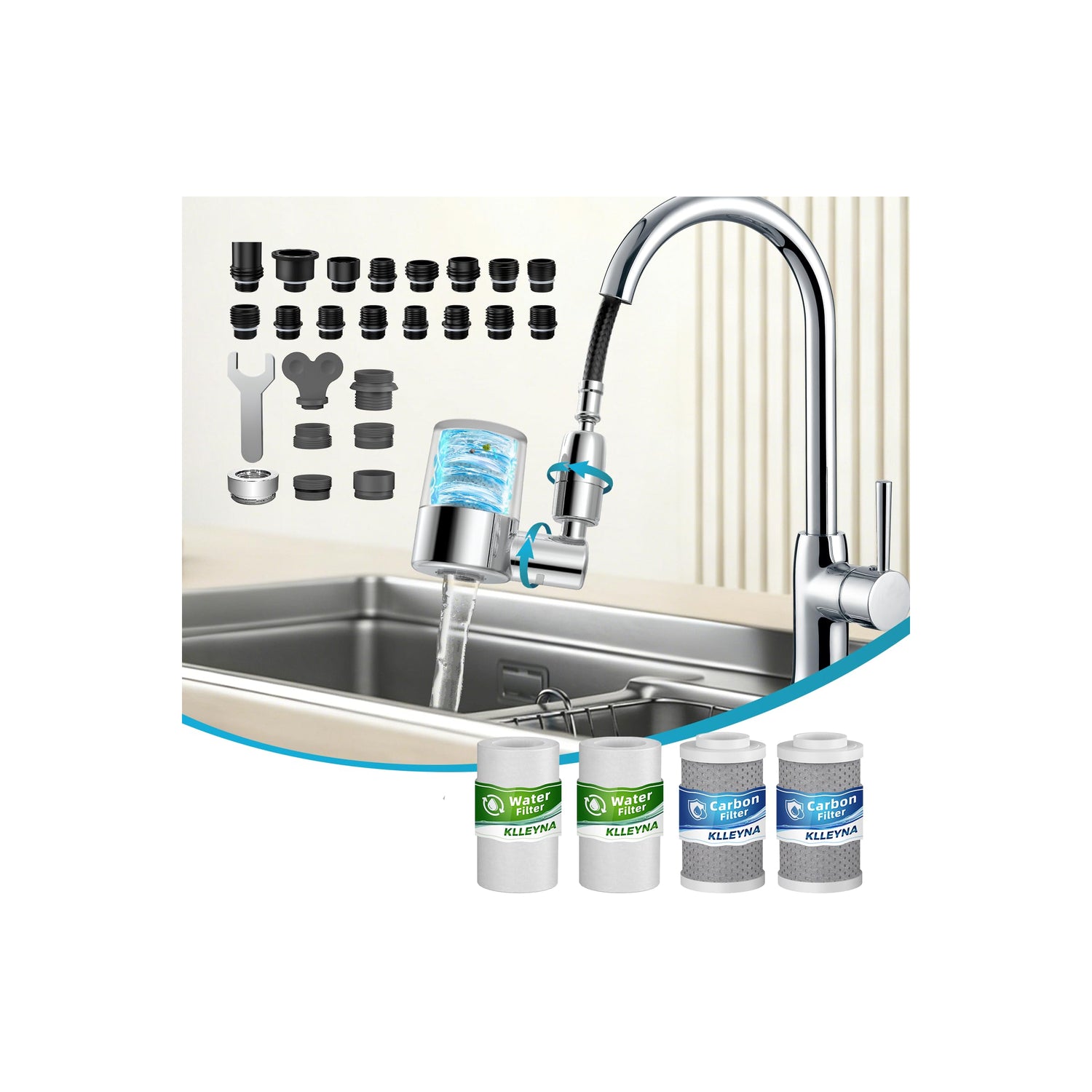 klleyna pull-down adapter set 22 for versatile faucet compatibility and easy installation