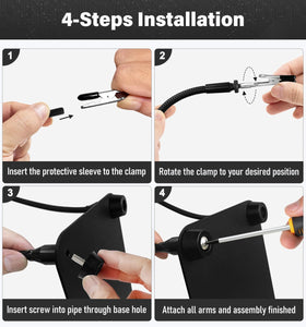 KLSKKJ 360-degree arms ease clamp positioning for accessibility