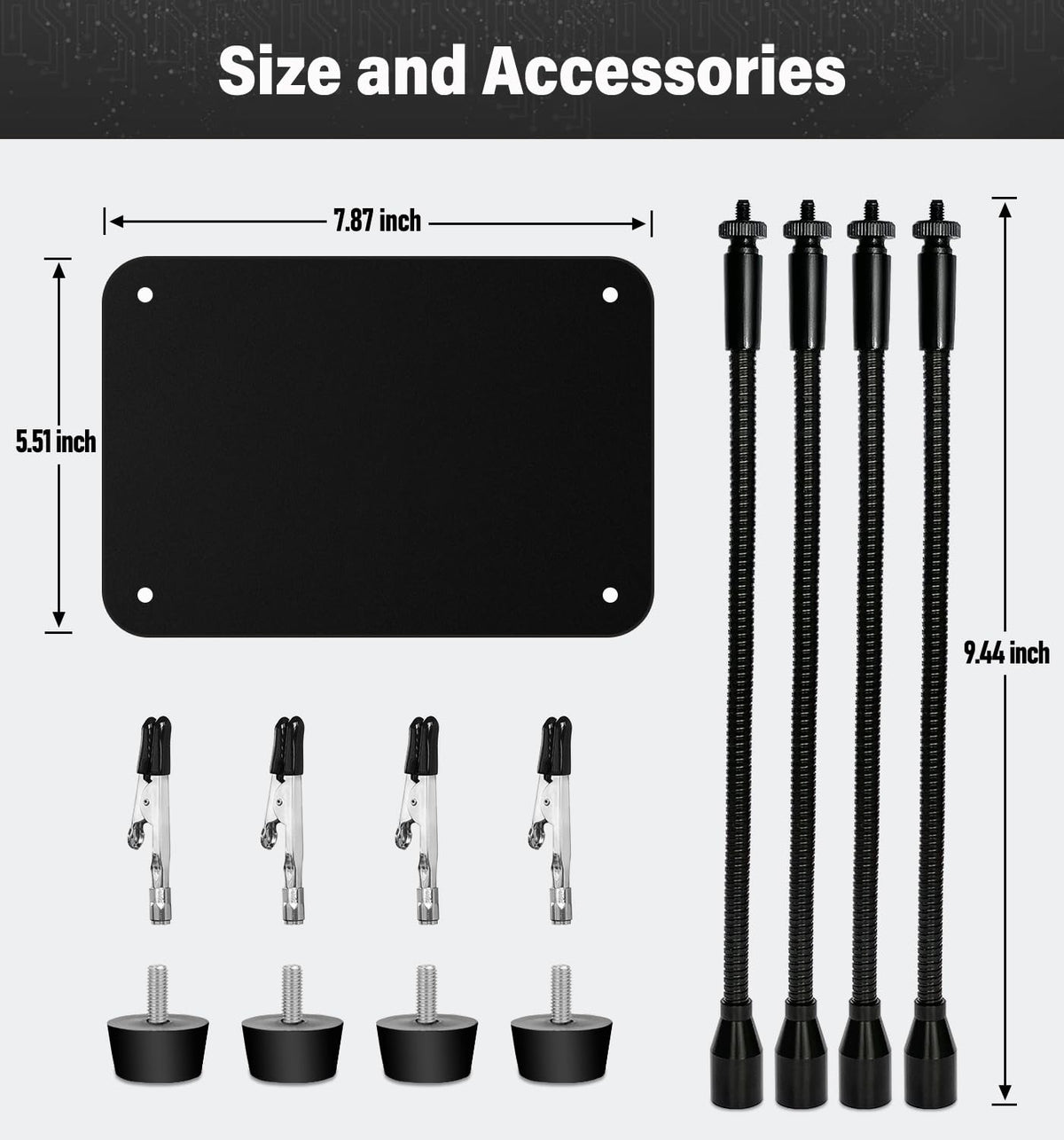 KLSKKJ heavy-duty steel base with non-slip pads prevents tipping