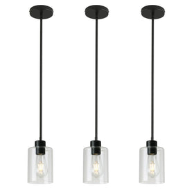 KLSS 3-pack black pendant lights over a kitchen island for stylish task lighting