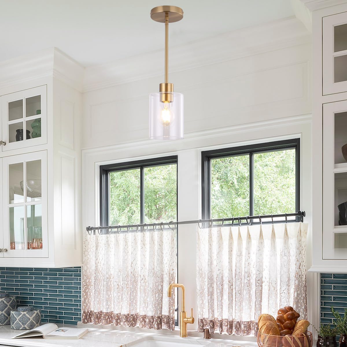 KLSS brass pendant light downrod set with multiple lengths for flexible install