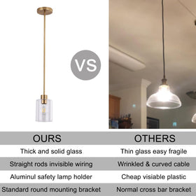 KLSS brass pendant light multi-stem layout ideal for kitchen island lighting