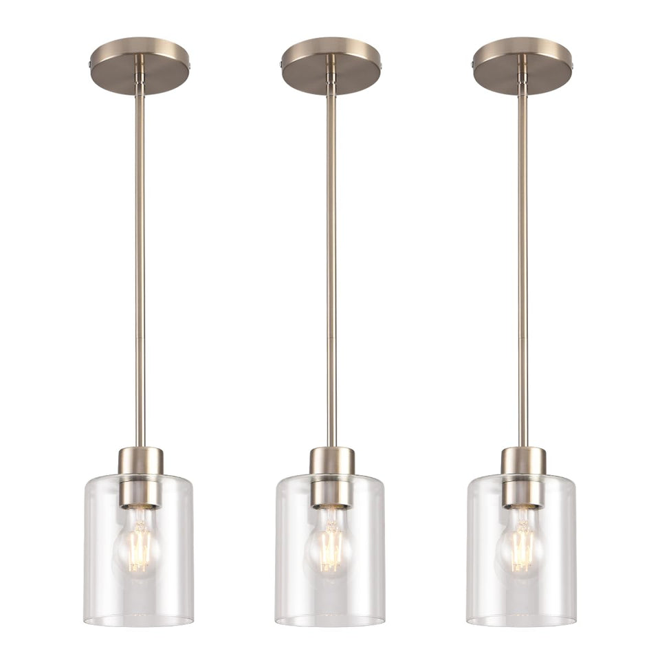 KLSS brushed nickel pendant light assembly showing cohesive kitchen styling