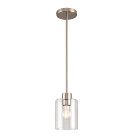 KLSS brushed nickel pendant light with stem rods adjustable height for versatile installs.