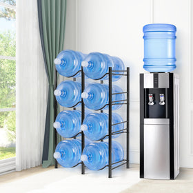 Klvied double-row assembly demonstrates space-saving rack design for eight bottles