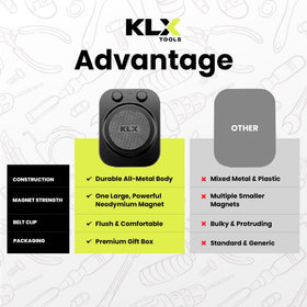 KLX flush belt design prevents tool digging into your side.