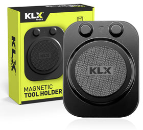 KLX magnetic tool holder on belt securely holds screws and nails.