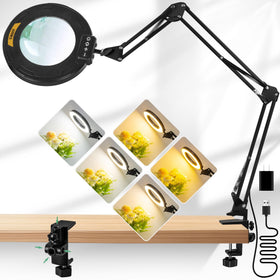 KMDES 12x magnifying glass with light and stand for precise closework.