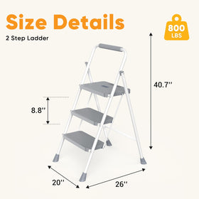 KMFurnila 3-step ladder easy-carry design makes moving between rooms simple.