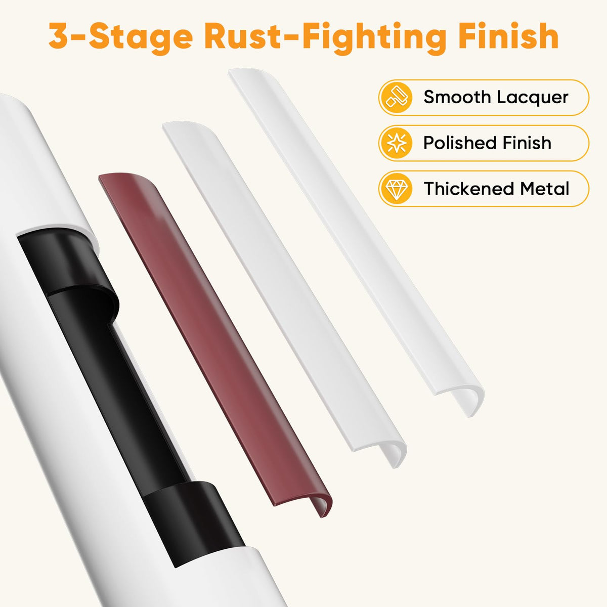 KMFurnila 3-step ladder with handrail provides safe grip on climbs.