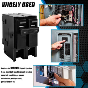 KMHGD 100A 2-pole breaker installation in panel setup