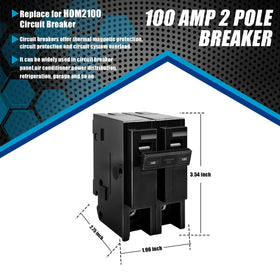 KMHGD 100A 2-pole breaker labeled specs for quick identification