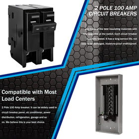 KMHGD 100A 2-pole breaker thermal-magnetic protection in action