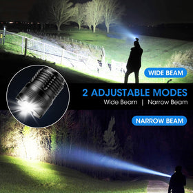 Kmivo adjustable-head flashlight showing long-range illumination