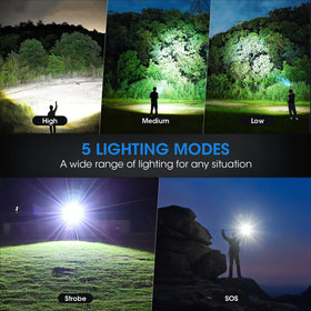 Kmivo IPX7 waterproof handheld flashlight during rain
