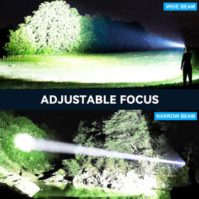 Kmivo IPX7 waterproof flashlight enduring rain and snow.