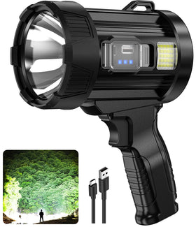 Kmivo rechargeable spotlight main light with four color options for versatile outdoor signaling