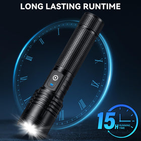 Kmivo flashlight IPX7 waterproof design ready for rain and mud.