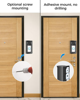 Two mounting options: adhesive or screws for flexible surface installation