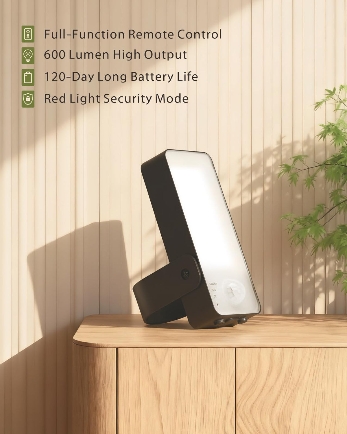 KMSCO 600lm brightness ensures clear porch visibility.