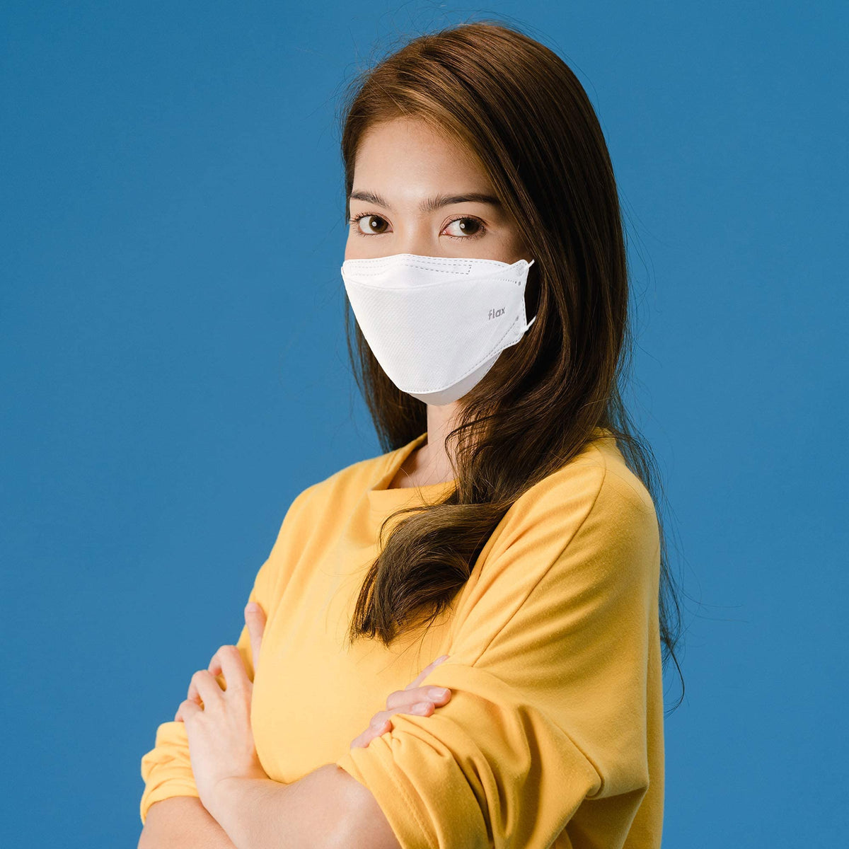 KN FLAX KF94 mask white 3D design supports comfortable breathing and a secure seal.