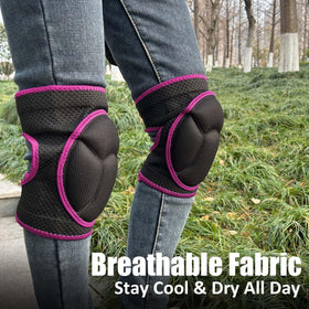 KneeCradle knee pads with extended closure for easy on/off and fit