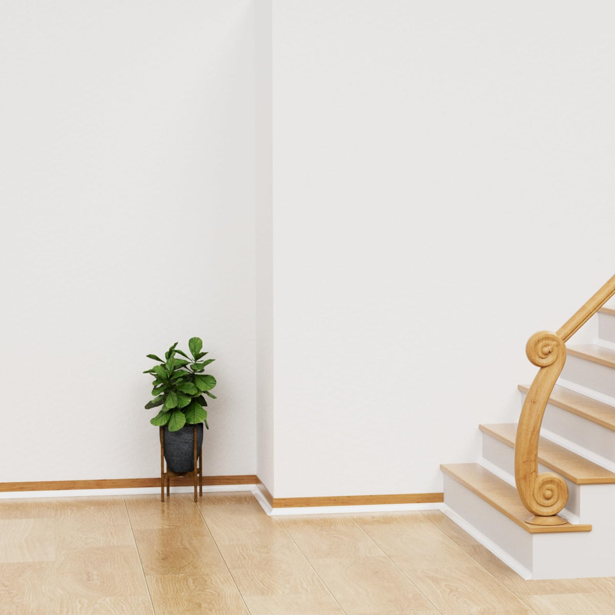 KNEELISA baseboard and wall molding with invisible white finish