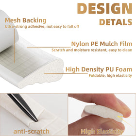 KNEELISA door-gap seal on edge provides snug fit and smooth operation.
