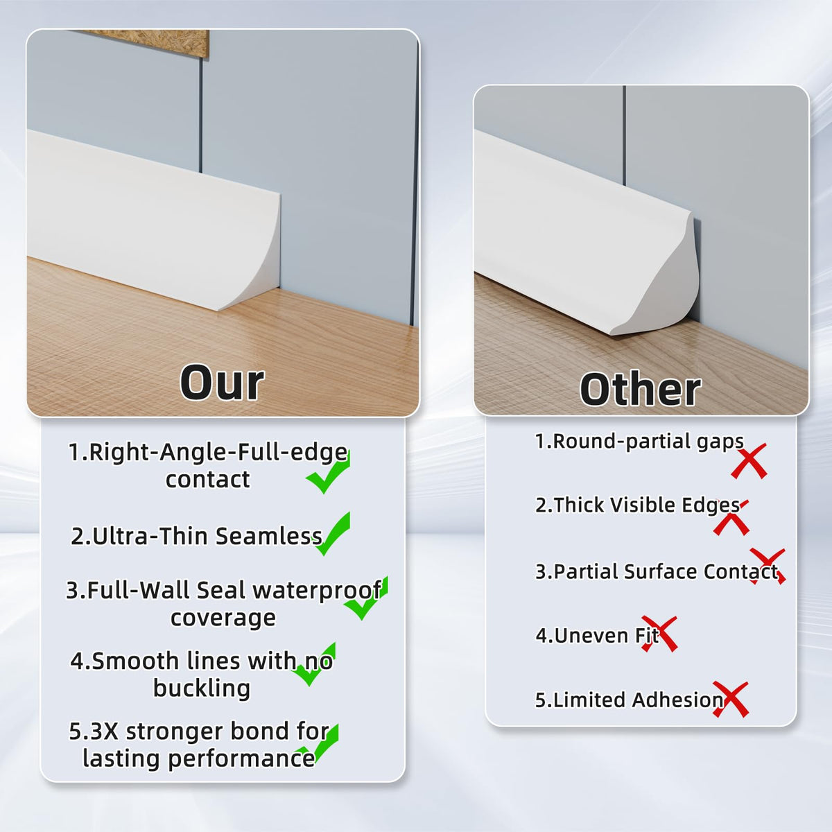 KNEELISA easy-clean silicone molding leaves no residue