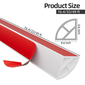 Flexible rubber edge trim from KNEELISA shown bending to fit curves