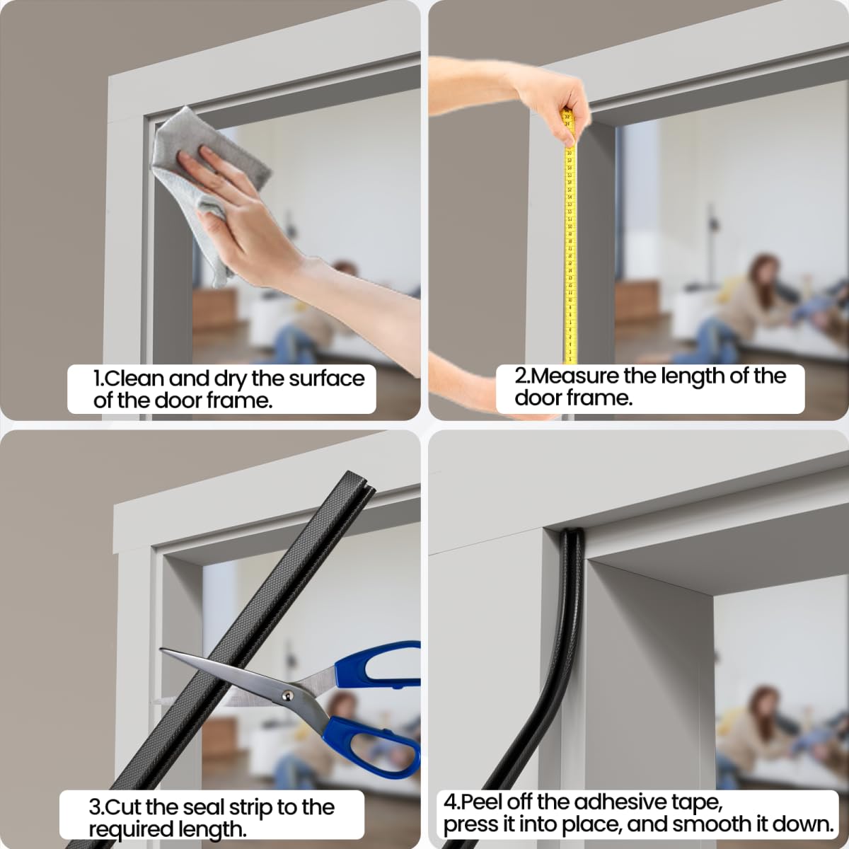 KNEELISA foam tape cushions door movement to reduce impact noise