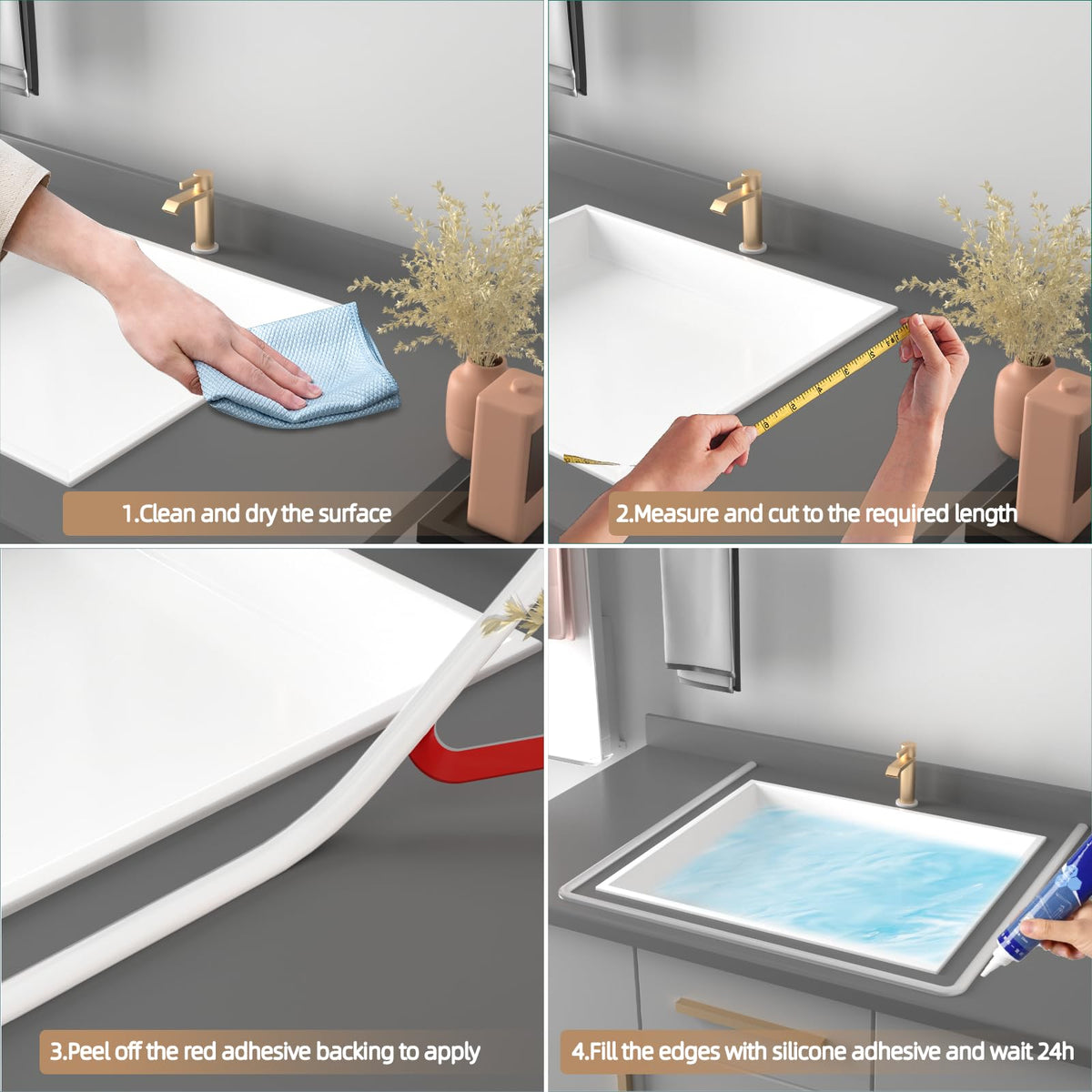 KNEELISA wet-dry separator improves splash containment around showers.