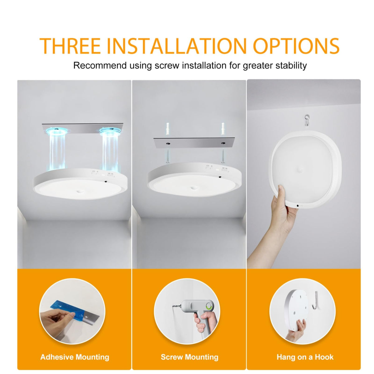 KNHUOS 3 color temperature LED light for warm natural or cool ambience